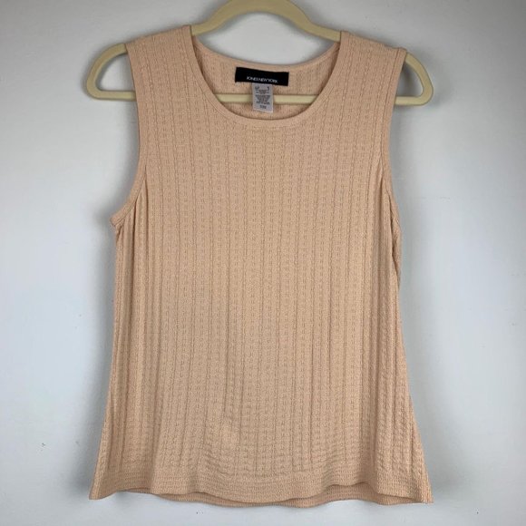 JONES‎ NEW YORK Peach Textured Sleeveless Top Sz M - Picture 1 of 7